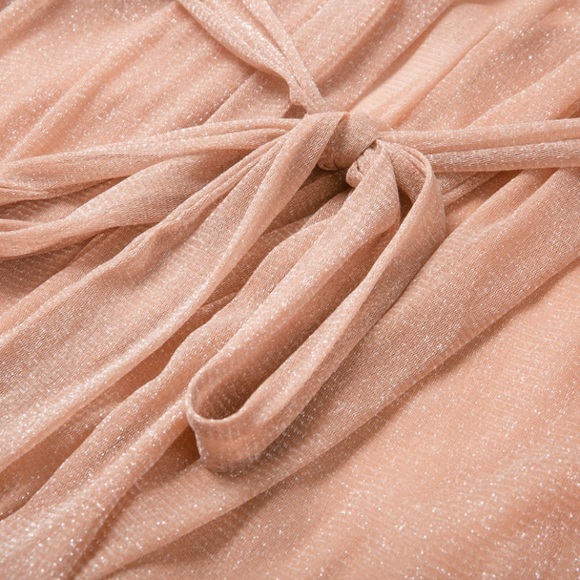 . Metallic Gold Shimmer Kimono Robe Swim Coverup - Picture 8 of 10